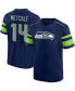 Фото #2 товара Men's DK Metcalf College Navy Seattle Seahawks Hashmark Name and Number V-Neck T-shirt