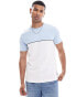 Фото #1 товара French Connection block piping t-shirt in sky blue & white