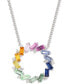 ფოტო #1 პროდუქტის Lab-Grown Multi-Sapphire Circle 16-1/2" Pendant Necklace (2-1/4 ct. t.w.) in Sterling Silver