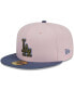 Фото #4 товара Men's Pink, Blue Los Angeles Dodgers Olive Undervisor 59FIFTY Fitted Hat