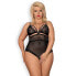 838-TED-1 Bodysuit with Open Crotch Black