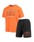 ფოტო #2 პროდუქტის Men's Black, Orange San Francisco Giants Meter T-shirt and Shorts Sleep Set