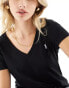 Фото #6 товара Polo Ralph Lauren v neck t-shirt with logo in black