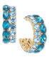 ფოტო #2 პროდუქტის Gold-Tone Small Crystal Double-Row C-Hoop Earrings, 0.9", Created for Macy's