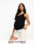 ASOS DESIGN Maternity knitted v neck vest top in black