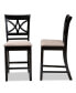 Фото #2 товара Chandler Modern and Contemporary Fabric Upholstered 2 Piece Counter Height Pub Chair Set