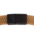 ფოტო #4 პროდუქტის Men's Braided Fiber Bracelet in Black Ion-Plated Stainless Steel