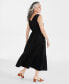 Фото #2 товара Women's Cotton Gauze V-Neck Midi Dress, Created for Macy's