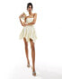 Фото #1 товара ASOS DESIGN structured bandeau mini dress with full skirt in ivory