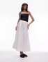 Topshop poplin seam detail full midi skirt in white