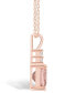 Фото #3 товара Macy's morganite (2 Ct. T.W.) and Diamond (1/10 Ct. T.W.) Pendant Necklace in 14K Rose Gold