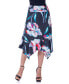 Фото #1 товара Elastic Waist Floral Knee Length Handkerchief Hemline Skirt