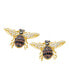 Suzy Levian Sterling Silver Cubic Zirconia Bumble Bee Stud Earrings