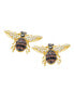 Фото #2 товара Suzy Levian Sterling Silver Cubic Zirconia Bumble Bee Stud Earrings