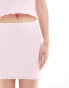 Фото #9 товара ASOS DESIGN seamless sculpting lettuce edge mini skirt co-ord in light pink