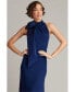 ფოტო #5 პროდუქტის Women's Sims Taffeta Shoulder Bow Halter Gown