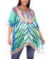 Фото #1 товара Plus Size Short Caftan with Tie-Up Neckline