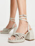 Фото #1 товара MIM Net heeled strappy sandal in beige