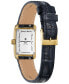 ფოტო #3 პროდუქტის Women's Swiss Classics Carree Diamond (3/8 ct. t.w.) Black Leather Strap Watch 23mm