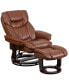 Фото #10 товара Multi-Position Recliner & Curved Ottoman With Swivel Wood Base