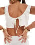 ASOS DESIGN Kayla mix and match crop beach top in white