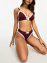 Tommy Hilfiger Logo lace triangle bralette in burgundy