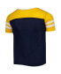 ფოტო #4 პროდუქტის Big Girls Navy West Virginia Mountaineers Practically Perfect Striped T-shirt