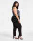 Фото #3 товара Plus Size Hollywood-Waist Cool Crepe Pull-On Ankle Pants