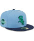 ფოტო #2 პროდუქტის Men's Light Blue, Navy Chicago White Sox Green Undervisor 59FIFTY Fitted Hat