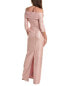 Фото #2 товара Teri Jon By Rickie Freeman Metallic Jacquard Gown Women's Pink 2