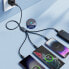 Фото #7 товара 4w1 Kabel przewód USB-A - 2x USB-C iPhone Lightning microUSB 1.2m czarny