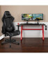 Desk Bundle-Gaming Desk, Cup Holder, Headphone Hook And Reclining Chair