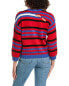 Фото #2 товара Minnie Rose Striped Cutout Cashmere-Blend Sweater Women's