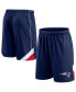 Фото #1 товара Men's Navy New England Patriots Big and Tall Interlock Shorts