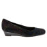 Фото #1 товара Trotters Lauren T1110-095 Womens Black Wide Leather Loafer Flats Shoes