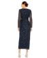 ფოტო #3 პროდუქტის Women's Long Sleeve V-Neck Sequin Dress