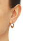 ფოტო #2 პროდუქტის Small Ridge Texture Hoop Earrings in 14k Gold