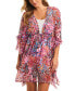 Фото #1 товара Women's Abstract-Print Side-Frill Cover-Up Dress