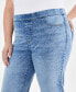 Фото #4 товара Plus Size Mid Rise Straight-Leg Pull-On Jeans, Created for Macy's