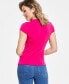 Фото #2 товара Women's Lace-Up Short-Sleeve Top, Created for Macy's