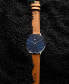 ფოტო #4 პროდუქტის Men's Legacy Slim Brown Leather Strap Watch 42mm