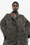 ANIMAL PRINT WOOL BLEND COAT ZW COLLECTION