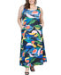 ფოტო #1 პროდუქტის Plus Size Sleeveless Maxi Dress with Pockets