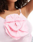 ONLY ribbed vest top with rose detail in pink PIROUETTE, XS - EU 34 - фото #4