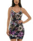 Фото #1 товара Juniors' Floral Sequin Sleeveless Bodycon Dress