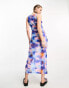 Noisy May mesh maxi dress with side slit in multi tie dye bunte Batikoptik, S - EU 36 - фото #2