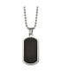 Фото #1 товара Chisel black Agate Inlay Dog Tag Ball Chain Necklace