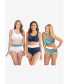 ფოტო #2 პროდუქტის Plus Size Cotton 3-Pack Color Block Full-Cut Brief