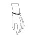 ფოტო #3 პროდუქტის Set of 3 Black Ball Bead Stackable Strand Stretch Bracelet For Women White Crystal Rondelle Spacer Silver Plated Brass