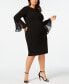 Фото #1 товара Plus Size Illusion Bell-Sleeve Dress